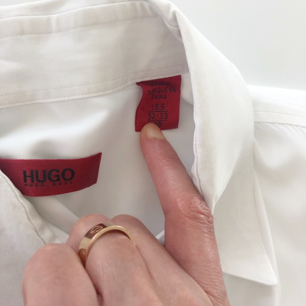 HUGO BOSS RED LABEL WHITE BUTTON DOWN DRESS SHIRT
